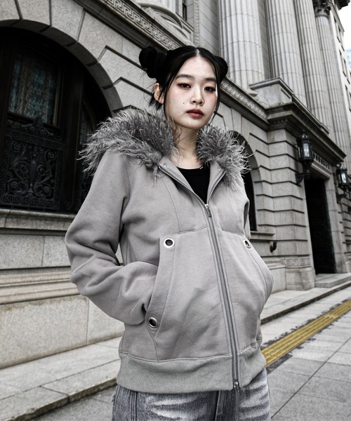 パーカー Fur Hood Zip Hoodie / ファーフードジップフーディー メンズ