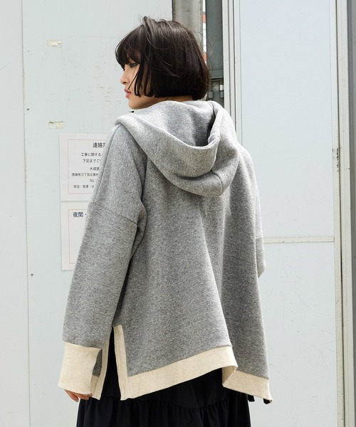 パーカー 「RENEWAL」テントライン裏毛パーカー レディース AVIE パーカー 「RENEWAL」テントライン裏毛パーカー レディース