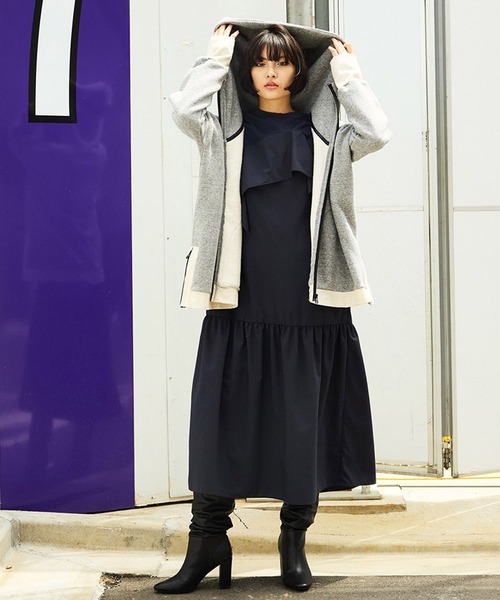 AVIE パーカー 「RENEWAL」テントライン裏毛パーカー レディース