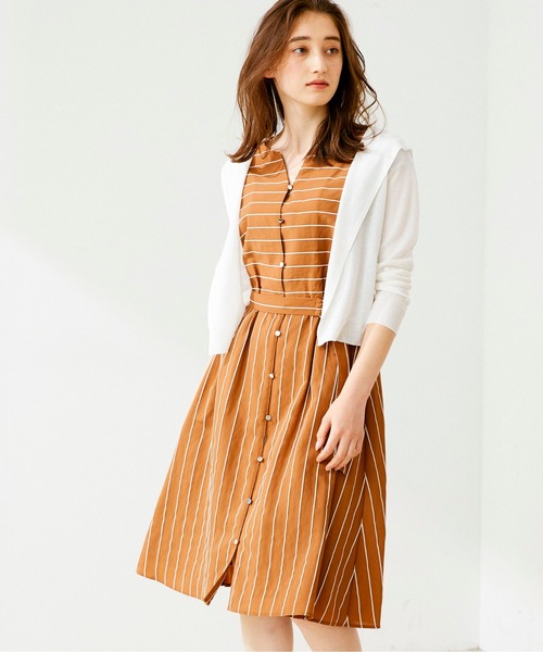 重要なお知 ワンピース ドビーボーダー前開きフレアワンピース Zozotown Paypayモール店 通販 Paypayモール 通販大得価 Arheadstart Org