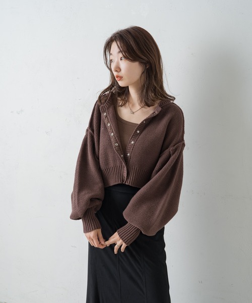 豊富な大人気 カーディガン クロップドバルーン袖カーディガン ZOZOTOWN PayPayモール店 - 通販 - PayPayモール 2022新作登場