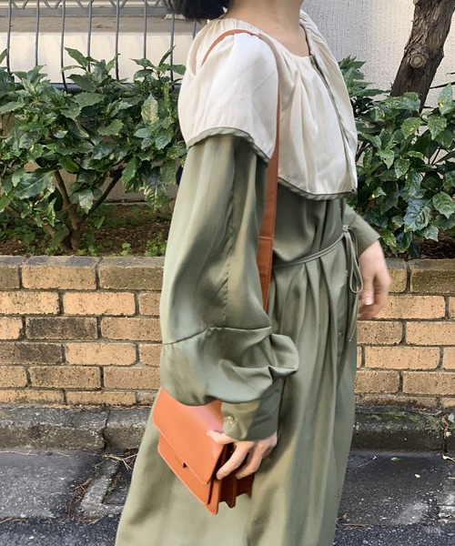 Jewelobe(ジュエローブ) ワンピース ピューリタンカラー配色ロング Jewelobe(ジュエローブ) ワンピース ピューリタンカラー配色ロング