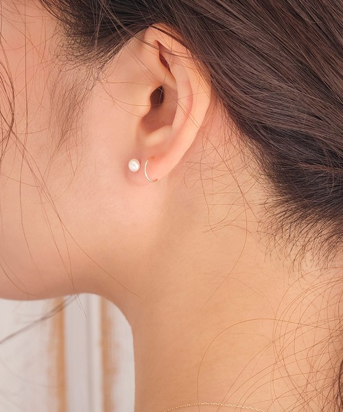 Phoebe ピアス 「K10」パーティクルダブルループピアス/BOXつき