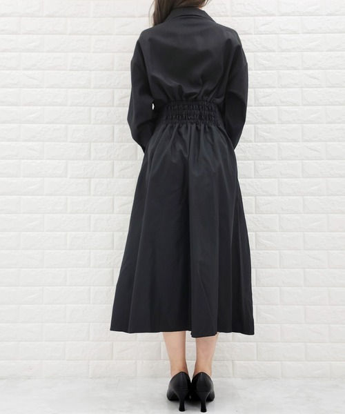 Lace Ladies シャツワンピース ウエスト切替シャツワンピース