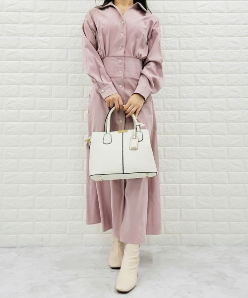 EVERLILY★HIGH LOW LINEN SHIRT ウエスト紐付 シャツワンピース EVERLILY☆HIGH LOW LINEN SHIRT ウエスト紐付 シャツワンピース