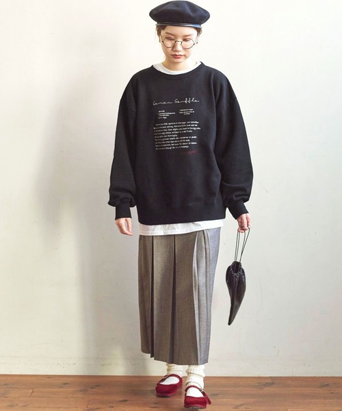 fig Ｌondon △wool mood　boxpleats スカート AMBIDEX Store △wool mood ボックスプリーツ スカート(F クロ