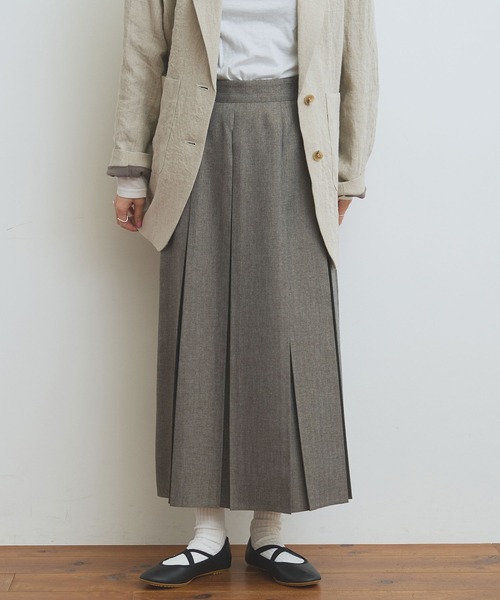 fig Ｌondon △wool mood　boxpleats スカート fig London スカート _wool mood boxpleats SK : ZOZOTOWN Yahoo