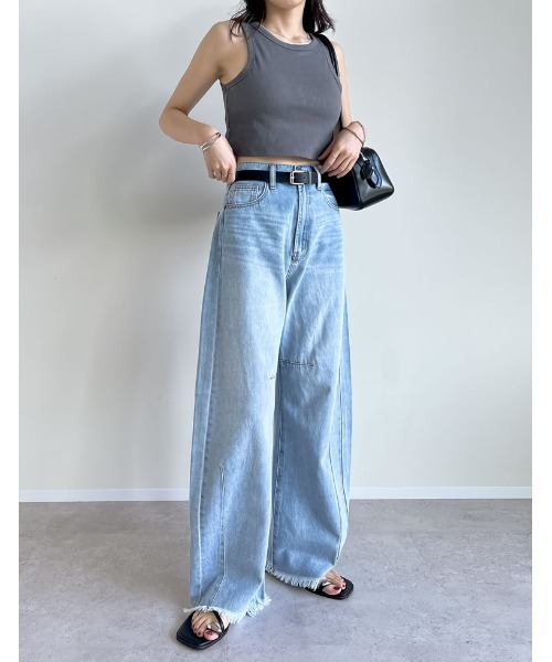 カーブデニムパンツ ブルーお値引き対象外になります。 カーブデニムパンツ/ブルー (p6177) | PICHI