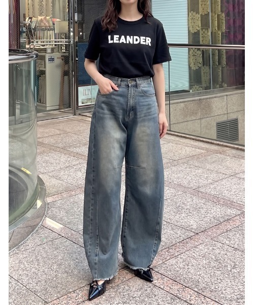 ワイドパンツ ジーンズ デニム デニムパンツ レディースの画像