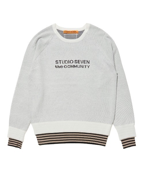 STUDIO SEVEN セーター ニット Double Layer Border Hem Crew Knit