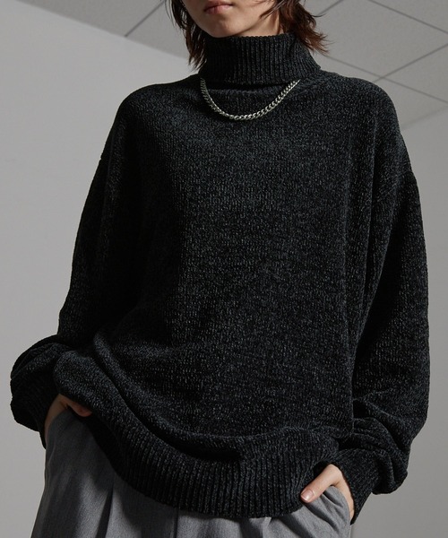 Yoji Yamamotonoir黒 タートルネック ニット セーター Yoji