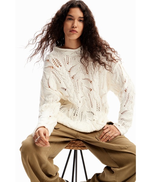 Desigual（デシグアル） ニット セーター カットワーク オーバーサイズ