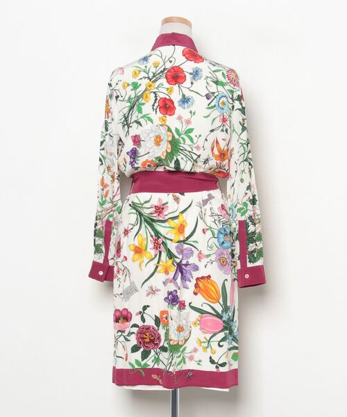 GUCCI」 花柄シャツワンピース 40 ホワイト レディース : 79592487 
