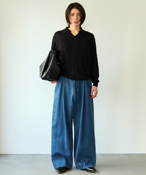 ワイドパンツ ジーンズ Wide balloon denim / ワイドバルーンデニム メンズ レディースの画像