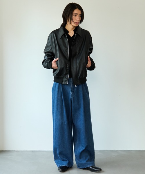 ワイドパンツ ジーンズ Wide balloon denim / ワイドバルーンデニム メンズ レディースの画像