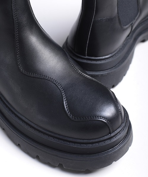 shoes365 ブーツ 「shoes365」ステッチ飾り 厚底ゴアブーツ レディース