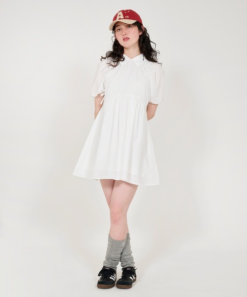 TINA:JOJUN 2024aw pre-orderノースリーブミニワンピース TINA：JOJUN ワンピース ボリュームスリーブ ミニ丈ワンピース