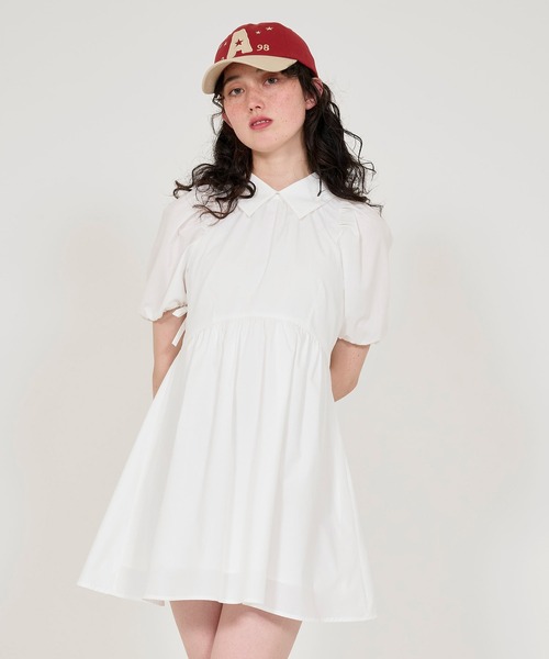 tina jojun ワンピース　グリーン Mサイズ　完売品　新品未使用 TINA：JOJUN ワンピース 前後2WAY ニットキャミワンピース