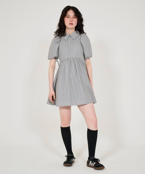 【逸品】 TINA：JOJUN ワンピース ミニ丈ワンピース ボリュームスリーブ ワンピース