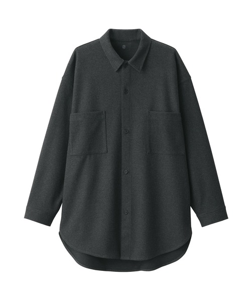 無印良品」 長袖シャツ M チャコールグレー レディース : 84417487 