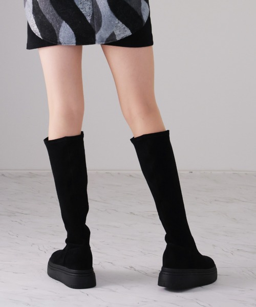 VIVIAN新品未使用ブラックロングブーツ VIVIAN（ヴィヴィアン） ブーツ 厚底ボリュームソールストレッチロング