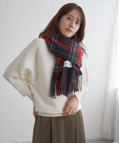 ikka（イッカ） マフラー ストール カシミヤタッチチェックマフラー