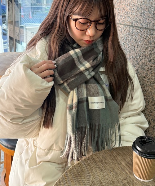ikka（イッカ） マフラー ストール カシミヤタッチチェックマフラー