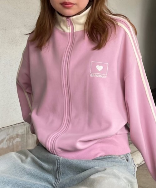 tシャツ ダブルラインバイカラートラックジャケット レディース