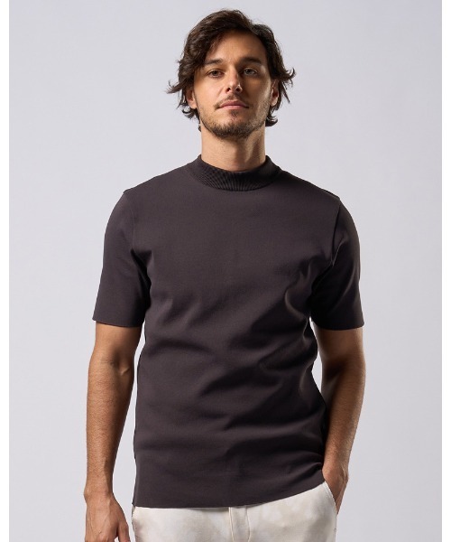 【関税込】 カットアウト Tシャツ - グレー ピグメントサイドスリットTEE｜MEN｜251HSB80-402E｜AZUL BY