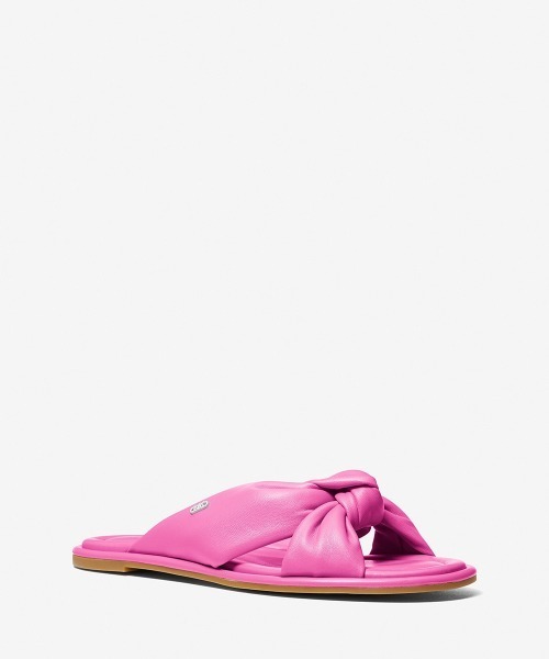 Saint Laurent レザー スライドサンダル ピンク SAINT LAURENT サンローラン YSL サンダル トングサンダル