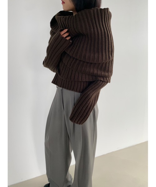 Didot.showroom ネックウォーマー スヌード 「DIDOT.」リブニット