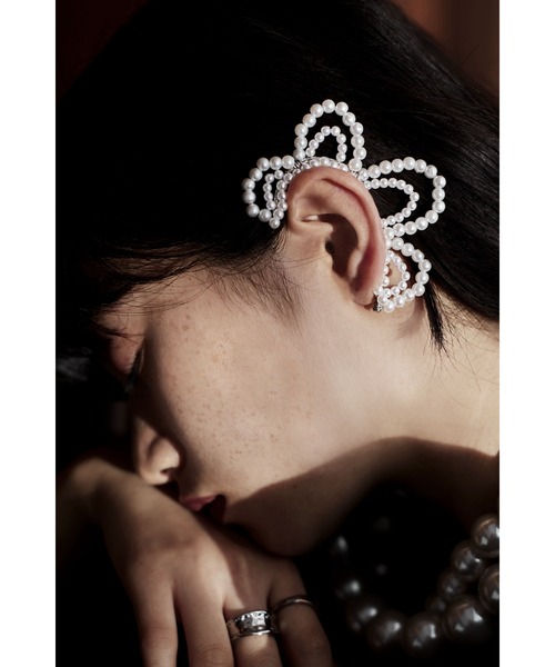 etoll.（エトル） イヤリング フラワーデザインパールイヤークリップ