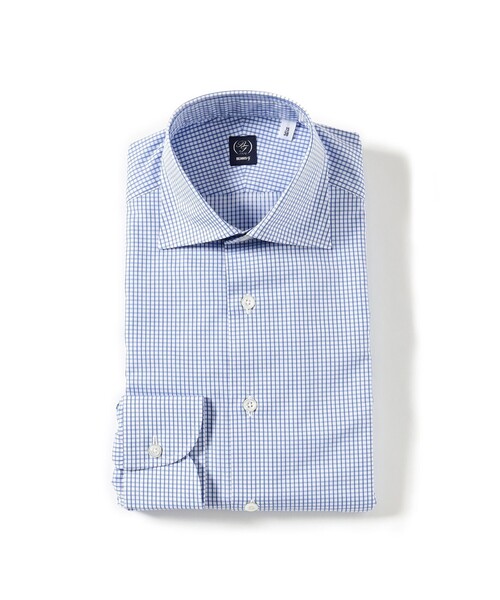 【美品】BEAMS F ワイドカラー チェックシャツ 38 ブルー BEAMS F シャツ グラフチェック ワイドカラー メンズ : ZOZOTOWN