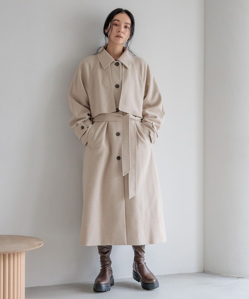LOWRYS FARM✳︎ウールライクヨークコート　新品 LOWRYS FARM（ローリーズファーム） ステンカラーコート コート ウール