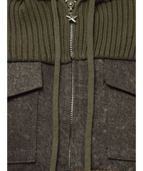 EMODA（エモダ） ニット セーター ドッキングポケットニットパーカー