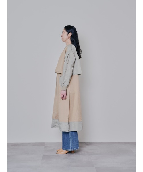 DOLL UP OOPS 個性的 チェック＆ドット トレンチコート STATE OF MIND（ステートオブマインド）｜stole set short coat