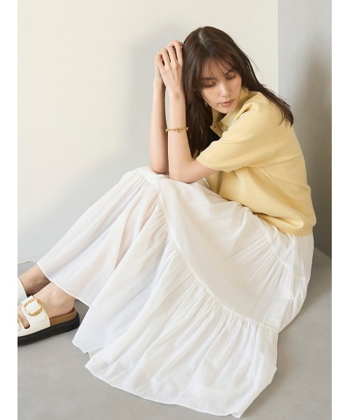 Mila Owen ニット セーター フォルムスリーブポロニット「手洗い
