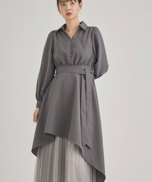 半袖Tシャツワンピース アシンメトリー ASYMMETRIC T-SHIRT DRESS アシンメトリーTシャツワンピース