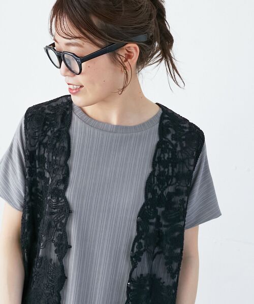 ブラウス シャツ 「手洗い可能」TORRAZZO DONNAメッシュレースベスト レディース le.coeur blanc ブラウス シャツ 「手洗い可能」TORRAZZO DONNA