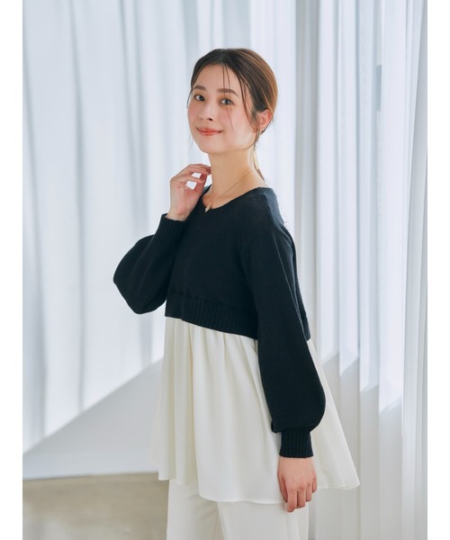 【新品】COHINA ショートニットドッキングトップス COHINA（コヒナ） ニット セーター ショートニットドッキングトップス