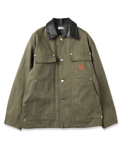 JieDa（ジエダ） カバーオール LEATHER COLLAR FADE COVERALL メンズ