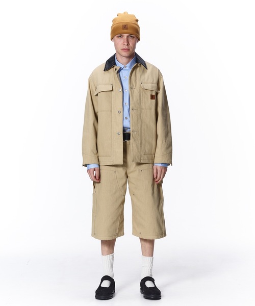 JieDa（ジエダ） カバーオール LEATHER COLLAR FADE COVERALL メンズ