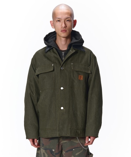 カバーオール LEATHER COLLAR FADE COVERALL メンズ レディースの画像