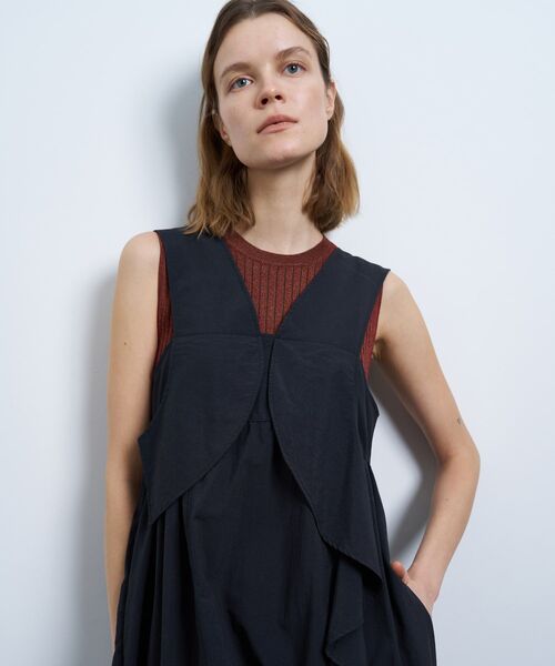 LANVIN en Bleu ワンピース アシンメラッフルノースリーブ