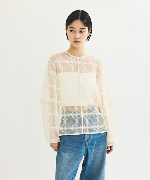 スクエアレースプルオーバー ADAM ET ROPE' tシャツ スクエアレースプルオーバー レディース