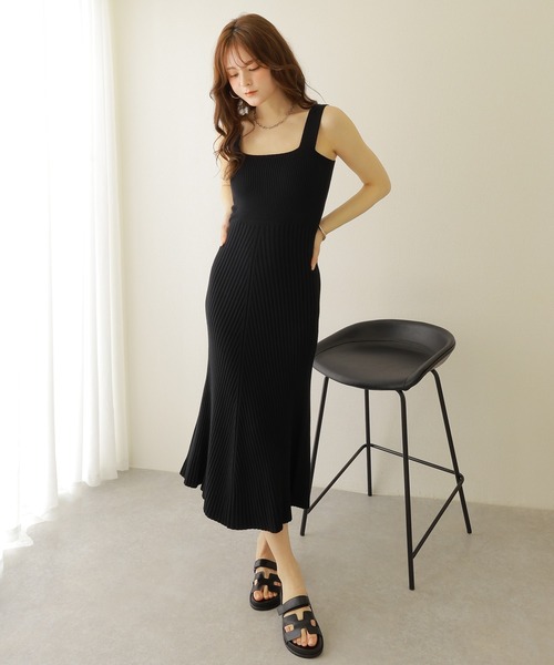 ワンピース sleeveless lib knit long dress /ノースリーブリブ ニット