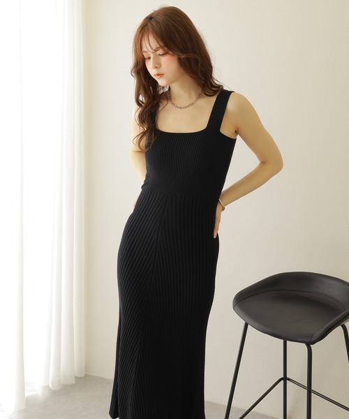ワンピース sleeveless lib knit long dress /ノースリーブリブ ニット