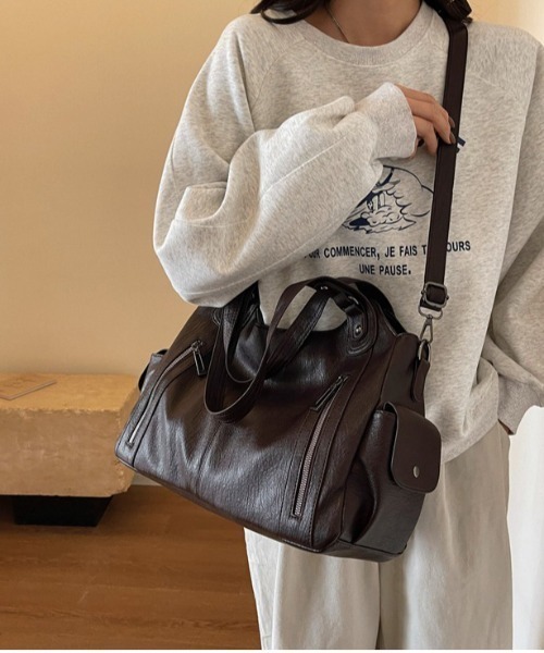 LYN ショルダーバック シンプル ジッパー Y2K レトロ 2WAY FREE STYLISTS ショルダーバッグ バッグ Y2K レトロ ダブル