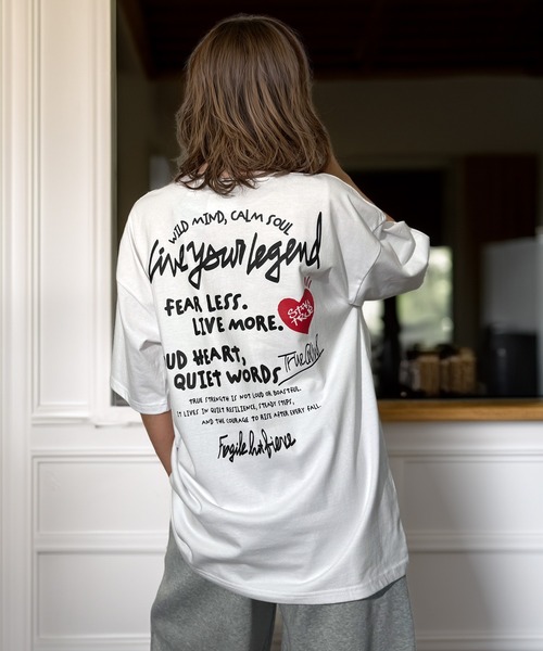 Candlestick tシャツ レトロ グラフィック ハート 刺繍 オーバーサイズ