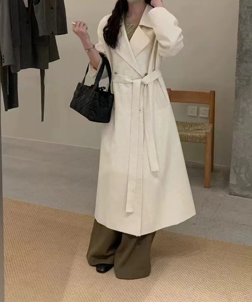 バニコ（Banico）/【Banico】リネンブレンドロングトレンチコート BANICO トレンチコート コート 「Banico」リネンブレンドロング